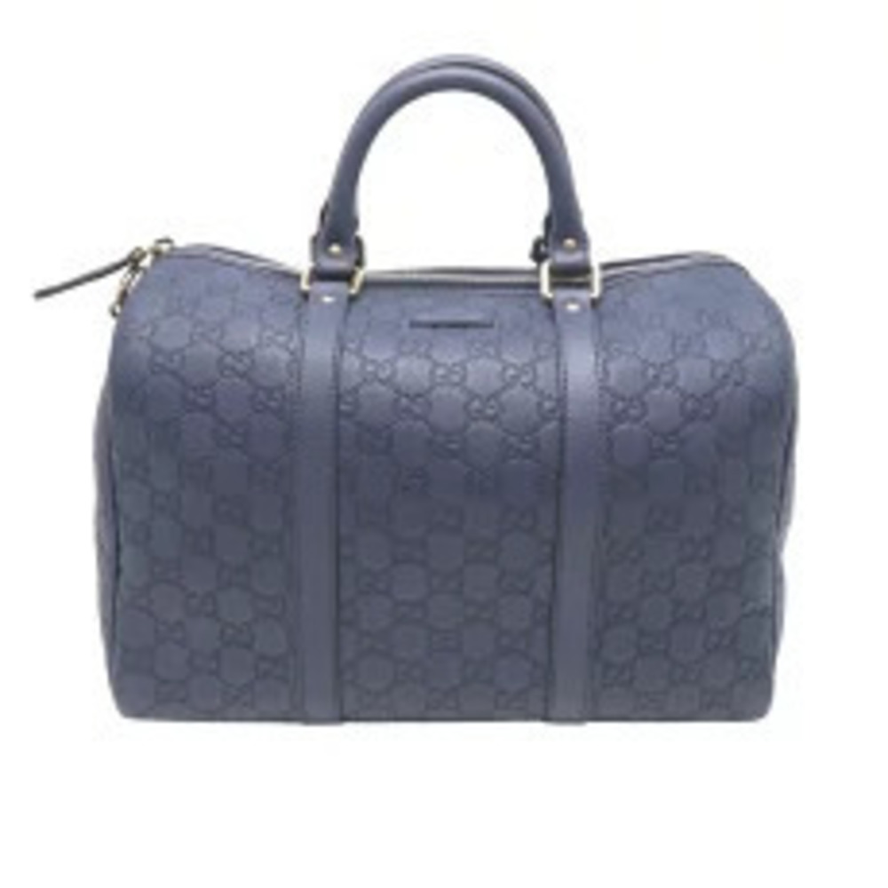 Gucci Guccissima Boston Bag Leather Navy Blue